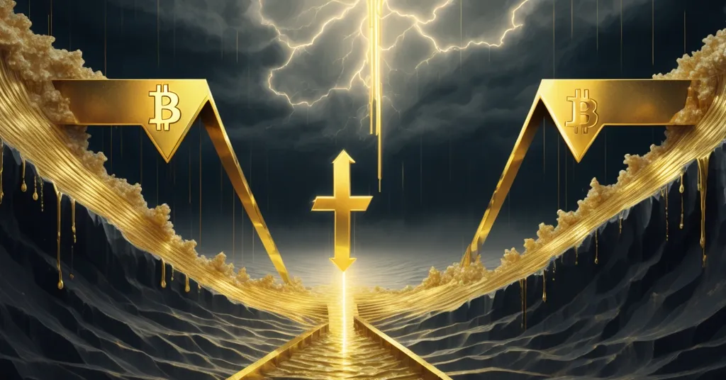 Bitcoin-Gold Correlation Plummets to -0.88: Lowest Since 2022 Crisis